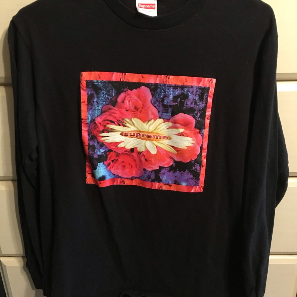 Supreme Black Flower Long Sleeve FW17